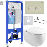 Унитаз подвесной с инсталляцией Roxen StounFix Dual Fresh 966706 6 в 1 (состоит из: 710200, Caspia 410280BG, 530170-01) — 1