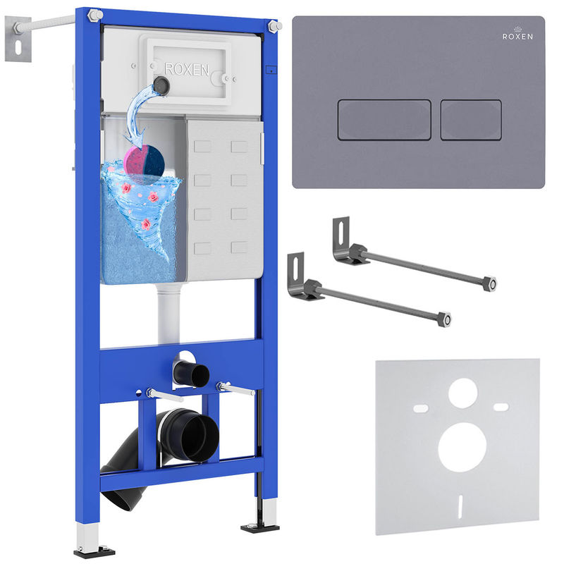 Инсталляция для унитаза Roxen StounFix Dual Fresh 966767 4 в 1 (состоит из: 710200, Caspia 410280DG)