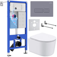 Унитаз подвесной с инсталляцией Roxen StounFix Dual Fresh 966808 6 в 1 (состоит из: 710200, кнопки Caspia 410280DG, 530120-01) — 1