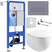 Унитаз подвесной с инсталляцией Roxen StounFix Dual Fresh 966842 6 в 1 (состоит из: 710200, Caspia 410280DG, 530170-01) — 1