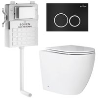 Унитаз приставной с инсталляцией Roxen Attach 966880 5 в 1 (состоит из: 710215, Santi 410260B; 650185-01) — 1