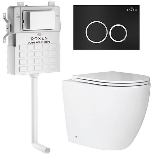 Унитаз приставной с инсталляцией Roxen Attach 966880 5 в 1 (состоит из: 710215, Santi 410260B; 650185-01)