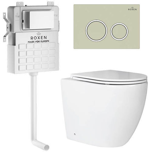 Унитаз приставной с инсталляцией Roxen Attach 966911 5 в 1 (состоит из: 710215, Santi 410260BG; 650185-01)