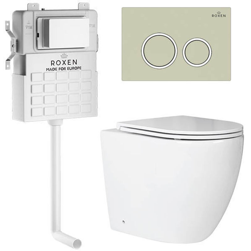Унитаз приставной с инсталляцией Roxen Attach 966911 5 в 1 (состоит из: 710215, Santi 410260BG; 650185-01)