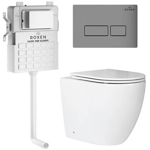 Унитаз приставной с инсталляцией Roxen Attach 967059 5 в 1 (состоит из: 710215, Caspia 410280M; 650185-01)