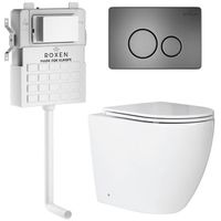 Унитаз приставной с инсталляцией Roxen Attach 967074 5 в 1 (состоит из: 710215, Steel 420260G; 650185-01) — 1