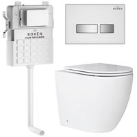 Унитаз приставной с инсталляцией Roxen Attach 967095 5 в 1 (состоит из: 710215 ,Glass 430280W; 650185-01) — 1