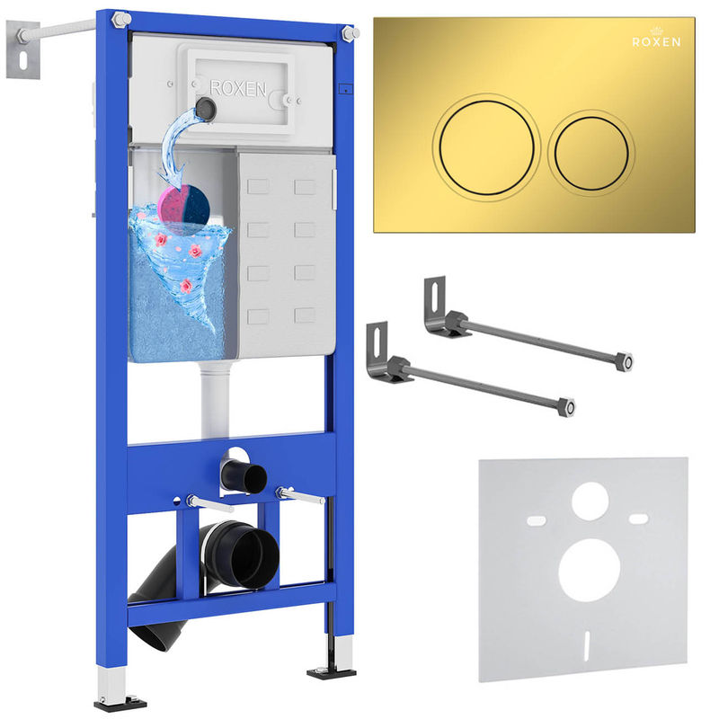 Инсталляция для унитаза Roxen StounFix Dual Fresh 968001 4 в 1 (состоит из: 710200, Santi 410260G)