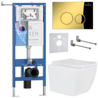 Унитаз подвесной с инсталляцией Roxen StounFix Dual Fresh 968014 6 в 1 (состоит из: 710200, Santi 410260G, 530135-01) — 1