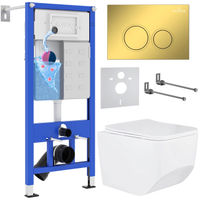 Унитаз подвесной с инсталляцией Roxen StounFix Dual Fresh 968023 6 в 1 (состоит из: 710200, Santi 410260G, 530145-01) — 1