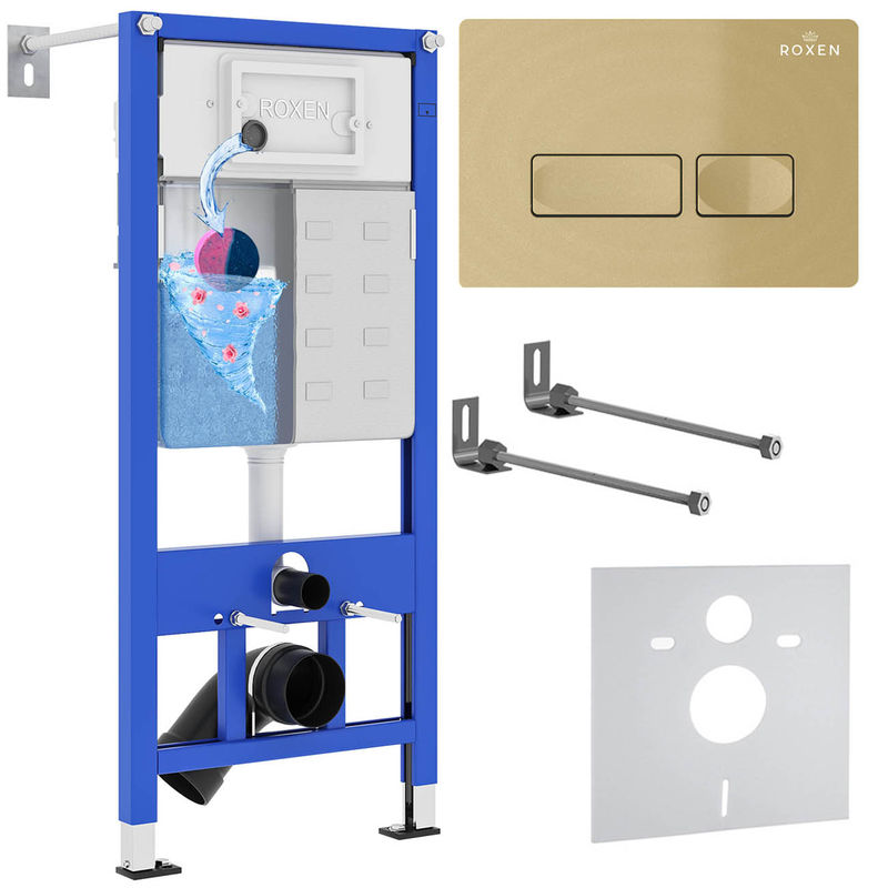 Инсталляция для унитаза Roxen StounFix Dual Fresh 968047 4 в 1 (состоит из: 710200, Caspia 410280GB)