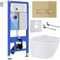 Унитаз подвесной с инсталляцией Roxen StounFix Dual Fresh 968049 6 в 1 (состоит из: 710200, Caspia 410280GB, 530185-01) — 1