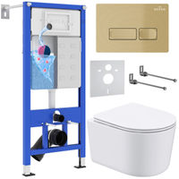 Унитаз подвесной с инсталляцией Roxen StounFix Dual Fresh 968084 6 в 1 (состоит из: 710200, кнопки Caspia 410280GB, 530120-01) — 1