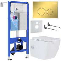Унитаз подвесной с инсталляцией Roxen StounFix Dual Fresh 968094 6 в 1 (состоит из: 710200, Santi 410260G, 530135-01X) — 1