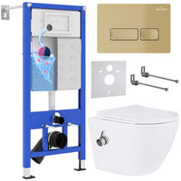 Унитаз подвесной с инсталляцией Roxen StounFix Dual Fresh 968099 6 в 1 (состоит из: 710200, Caspia 410280GB, 530185-01X) — 1