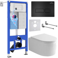 Унитаз подвесной с инсталляцией Roxen StounFix Dual Fresh 968211 6 в 1 (состоит из: 710200, Caspia 410280B, 530200-01) — 1