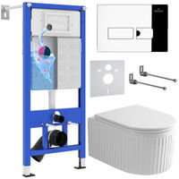 Унитаз подвесной с инсталляцией Roxen StounFix Dual Fresh 968213 6 в 1 (состоит из: 710200, Caspia 410280CH, 530200-01) — 1