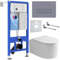 Унитаз подвесной с инсталляцией Roxen StounFix Dual Fresh 968226 6 в 1 (состоит из: 710200, Caspia 410280DG, 530200-01) — 1