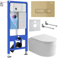 Унитаз подвесной с инсталляцией Roxen StounFix Dual Fresh 968227 6 в 1 (состоит из: 710200, Caspia 410280GB, 530200-01) — 1