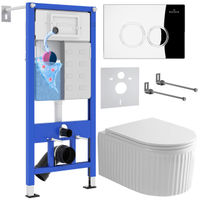 Унитаз подвесной с инсталляцией Roxen StounFix Dual Fresh 968245 6 в 1 (состоит из: 710200, Santi 410260CH, 530200-01) — 1