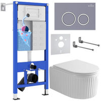 Унитаз подвесной с инсталляцией Roxen StounFix Dual Fresh 968253 6 в 1 (состоит из: 710200, Santi 410260DG, 530200-01) — 1