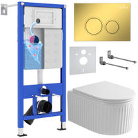 Унитаз подвесной с инсталляцией Roxen StounFix Dual Fresh 968254 6 в 1 (состоит из: 710200, Santi 410260G, 530200-01) — 1
