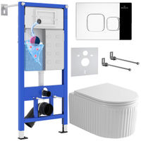 Унитаз подвесной с инсталляцией Roxen StounFix Dual Fresh 968273 6 в 1 (состоит из: 710200, Santi 410280CH, 530200-01) — 1