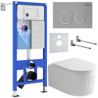 Унитаз подвесной с инсталляцией Roxen StounFix Dual Fresh 968275 6 в 1 (состоит из: 710200, Santi 410280M, 530200-01) — 1