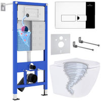 Унитаз подвесной с инсталляцией Roxen StounFix Dual Fresh 968316 6 в 1 (состоит из: 710200, Caspia 410280CH, Roxen Antares) — 1