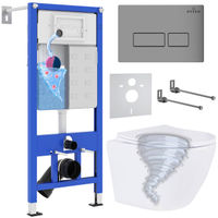 Унитаз подвесной с инсталляцией Roxen StounFix Dual Fresh 968322 6 в 1 (состоит из: 710200, Caspia 410280M, Roxen Antares) — 1