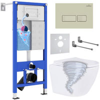 Унитаз подвесной с инсталляцией Roxen StounFix Dual Fresh 968326 6 в 1 (состоит из: 710200, Caspia 410280BG, Roxen Antares) — 1