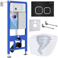 Унитаз подвесной с инсталляцией Roxen StounFix Dual Fresh 968377 6 в 1 (состоит из: 710200, Santi 410280B, Roxen Antares) — 1