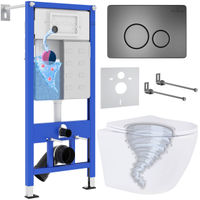 Унитаз подвесной с инсталляцией Roxen StounFix Dual Fresh 968390 6 в 1 (состоит из: 710200, Steel 420260G, Roxen Antares) — 1