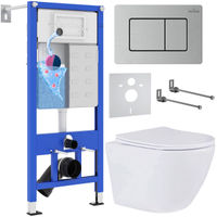 Унитаз подвесной с инсталляцией Roxen StounFix Dual Fresh 968418 6 в 1 (состоит из: 710200, Steel 420280S; 530185-01) — 1