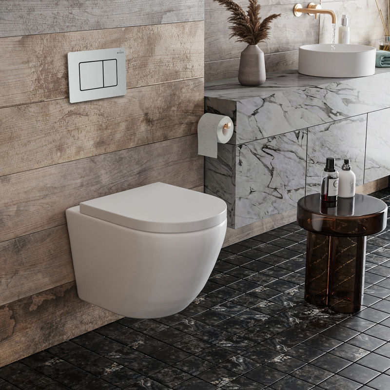 Унитаз подвесной с инсталляцией Roxen StounFix Dual Fresh 968421 6 в 1 (состоит из: 710200, Steel 420280S; 530185-02)