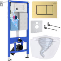 Унитаз подвесной с инсталляцией Roxen StounFix Dual Fresh 968463 6 в 1 (состоит из: 710200, Steel 420280GB, Roxen Antares) — 1