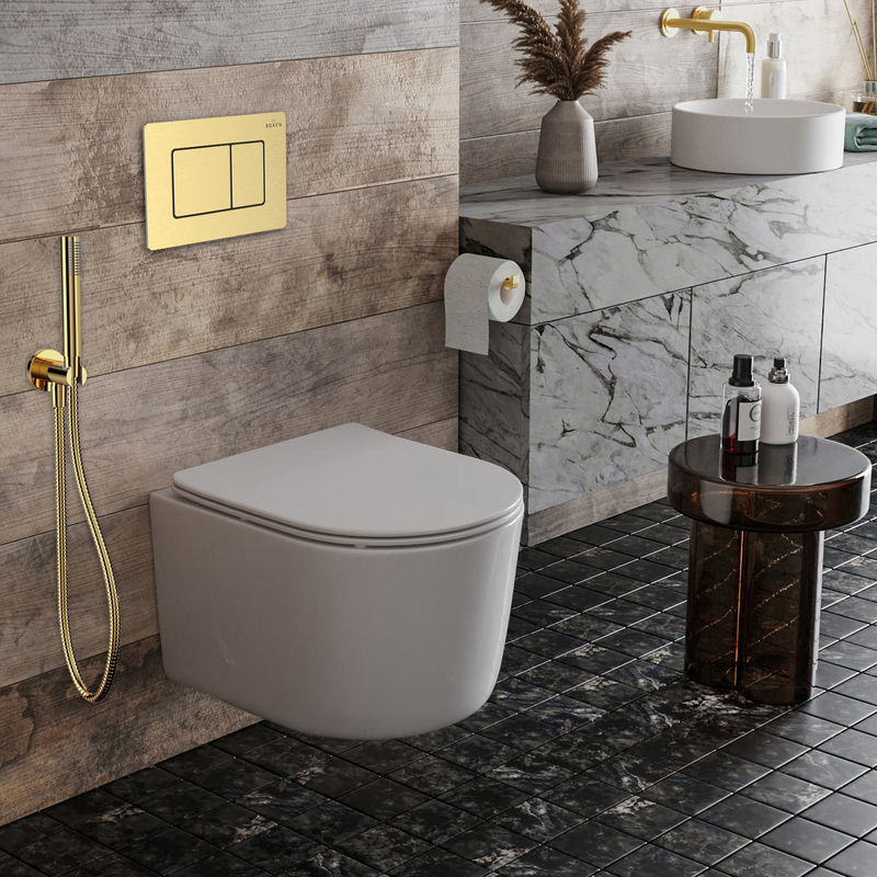Унитаз подвесной с инсталляцией Roxen StounFix Dual Fresh 968480 6 в 1 (состоит из: 710200, Steel 420280GB, 530120-01)
