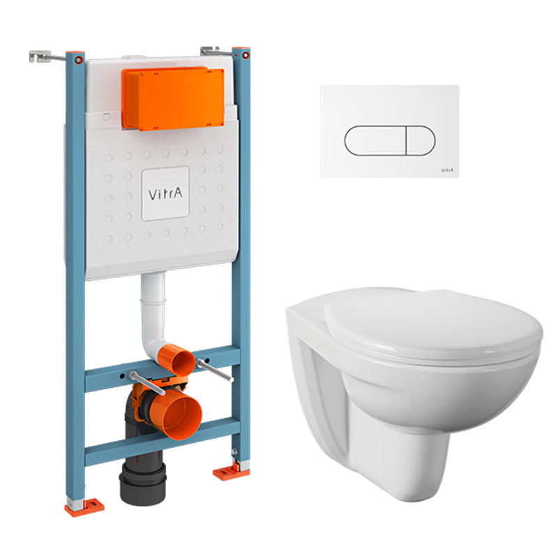 Унитаз подвесной с инсталляцией Vitra Normus L-box 9773B003-7207 белый