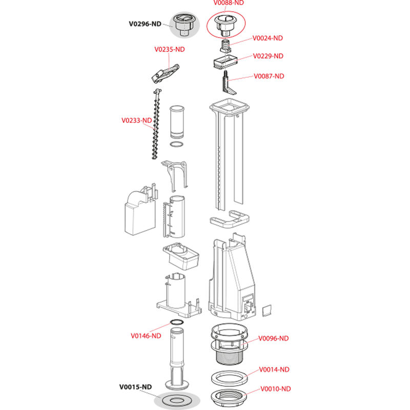 Сливной механизм AlcaDrain (AlcaPlast) A08 с двойной кнопкой