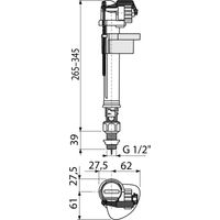 Впускной механизм AlcaDrain (AlcaPlast) A18-1/2" с нижней подводкой и металлической резьбой — 2