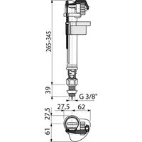 Впускной механизм AlcaDrain (AlcaPlast) A18-3/8" с нижней подводкой и металлической резьбой — 2