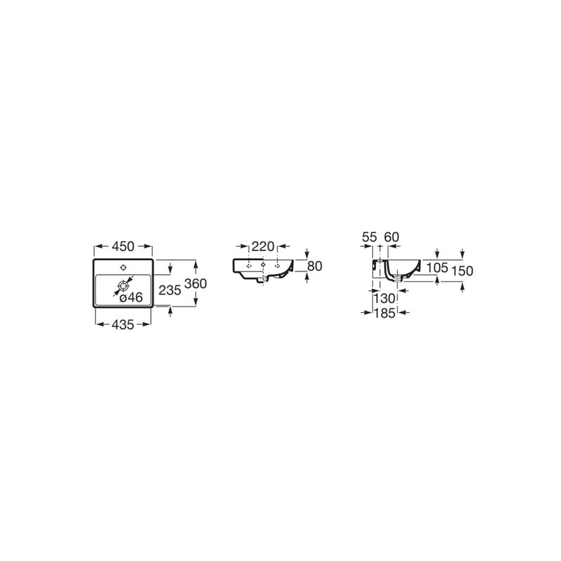 Раковина Roca Ona 45×36 A327682000 белый