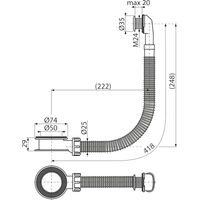 Сифон для раковины AlcaDrain (AlcaPlast) A328CR хром — 2