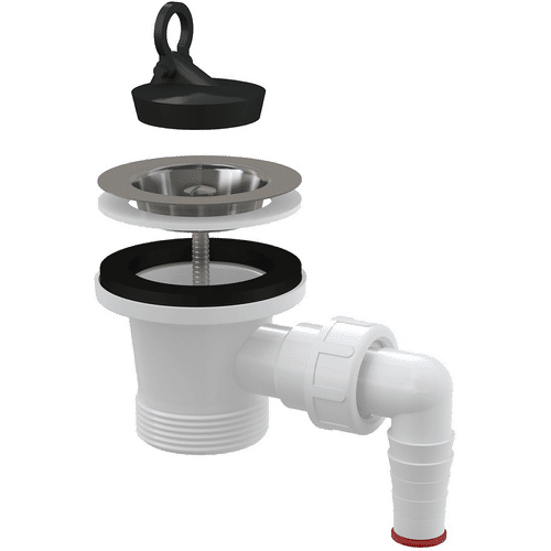 Донный клапан AlcaDrain (AlcaPlast) A33P для мойки 6/4" с нержавеющей peшeткой DN70 и штуцером