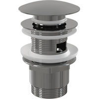 Донный клапан AlcaDrain (AlcaPlast) A390 для умывальника click-clack 5/4" цельнометаллический с переливом и большой заглушкой — 1
