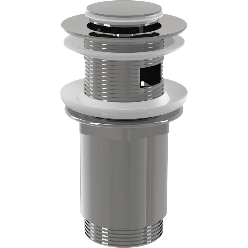 Донный клапан AlcaDrain (AlcaPlast) A391 для умывальника click-clack 5/4" цельнометаллический с переливом и малой заглушкой