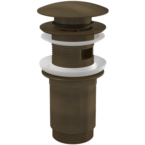 Донный клапан AlcaDrain (AlcaPlast) A392ANTIC для умывальника click-clack 5/4" цельнометаллический с переливом и большой заглушкой, бронза-антик