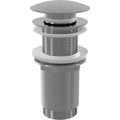 Донный клапан сифона для умывальника CLICK/CLACK 5/4", цельнометаллический с большой заглушкой, без перелива, для пластиковых и стеклянных умывальников A395