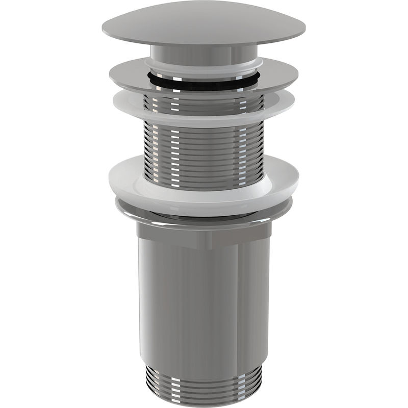 Донный клапан AlcaDrain (AlcaPlast) A395 для умывальника click-clack 5/4" цельнометаллический с большой заглушкой без перелива для пластиковых и стеклянных умывальников