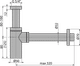 Сифон для умывальника DN32 DESIGN цельнометаллический, круглый A400
